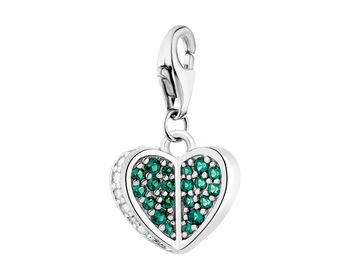 Rhodium Plated Silver Pendant with Cubic Zirconia