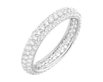 Rhodium Plated Silver Ring with Cubic Zirconia