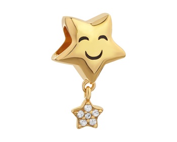 Gold-Plated Silver Pendant with Cubic Zirconia