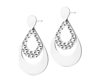 Rhodium Plated Silver Dangling Earring