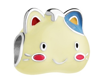 Rhodium Plated Silver Beads For Kids Pendant