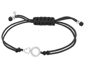 Rhodium Plated Silver Bracelet with Cubic Zirconia