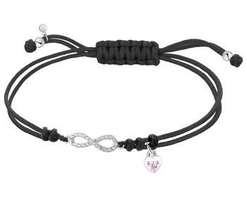 Rhodium Plated Silver Bracelet with Cubic Zirconia