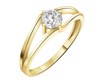 14 K Yellow Gold Ring with Cubic Zirconia
