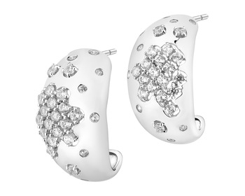 Rhodium Plated Silver Earrings with Cubic Zirconia