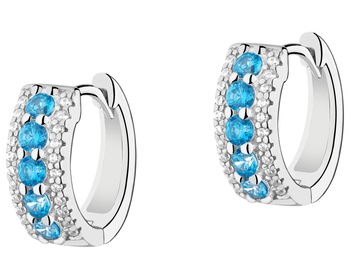 Rhodium Plated Silver Earrings with Cubic Zirconia