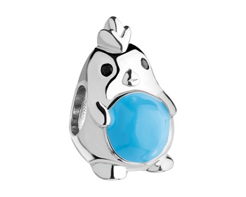 Rhodium Plated Silver Beads For Kids Pendant