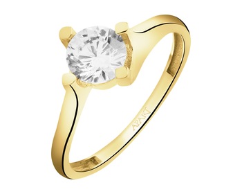 8 K Yellow Gold Ring with Cubic Zirconia
