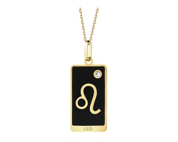 14 K Yellow Gold Pendant with Cubic Zirconia