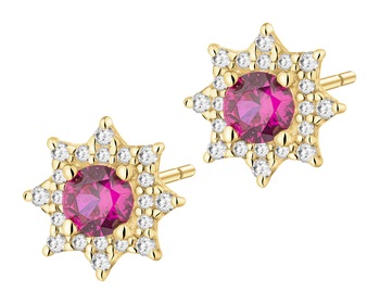 Gold-Plated Silver Earrings with Cubic Zirconia
