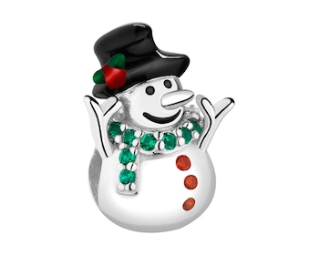 Rhodium Plated Silver Pendant with Cubic Zirconia