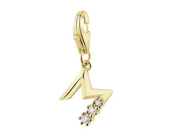 Gold-Plated Silver Pendant with Cubic Zirconia