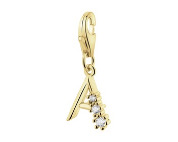 Gold-Plated Silver Pendant with Cubic Zirconia