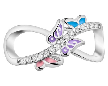 Rhodium Plated Silver Pendant with Cubic Zirconia