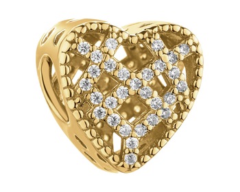 Gold-Plated Silver Pendant with Cubic Zirconia
