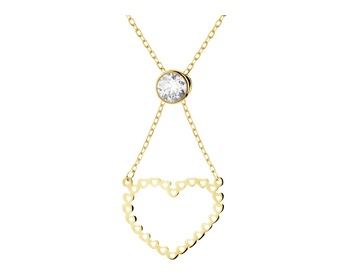 14 K Yellow Gold Necklace with Cubic Zirconia