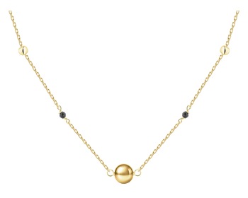 Gold-Plated Silver Necklace with Cubic Zirconia