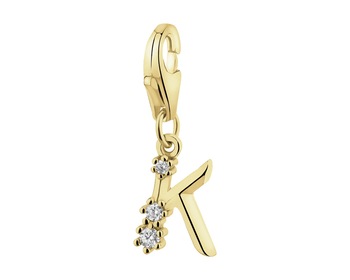 Gold-Plated Silver Pendant with Cubic Zirconia