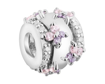 Rhodium Plated Silver Pendant with Cubic Zirconia