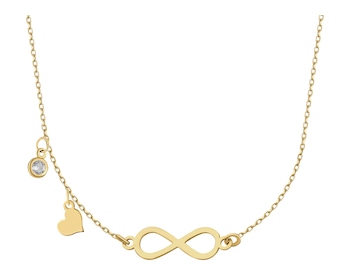 Gold-Plated Silver Necklace with Cubic Zirconia