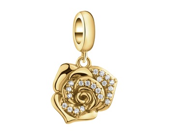 Gold-Plated Silver Pendant with Cubic Zirconia