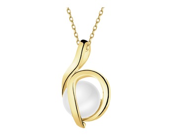 8 K Yellow Gold Pendant with Pearl