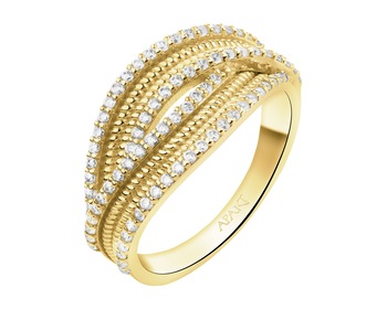 9 K Yellow Gold Ring with Cubic Zirconia