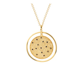 Gold-Plated Bronze Necklace with Cubic Zirconia