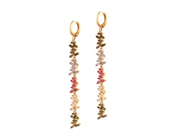 Gold-Plated Bronze Earrings with Cubic Zirconia