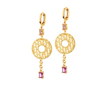 Gold-Plated Bronze Earrings with Cubic Zirconia