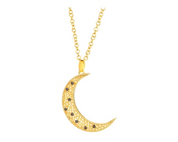 Gold-Plated Bronze Necklace with Cubic Zirconia