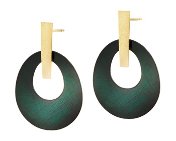 Gold-Plated Bronze, Gold-Plated Silver Dangling Earring