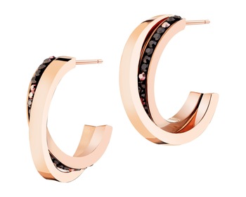 Stainless Steel Hoop Earring with Marcasite