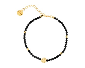 Gold-Plated Brass Bracelet with Agate