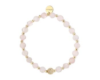 Gold-Plated Brass Bracelet with Quartz