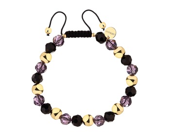 Gold-Plated Brass Bracelet with Glass