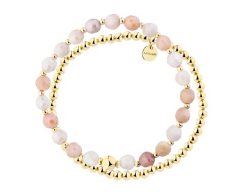 Gold-Plated Brass Bracelet with Calcite