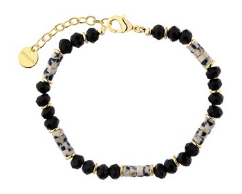 Gold-Plated Brass Bracelet with Agate