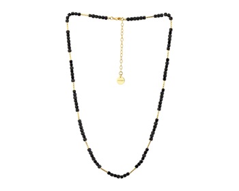 Gold-Plated Brass Necklace with Synthetic Spinel