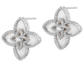Gold-Plated Brass Earrings with Cubic Zirconia