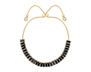 Gold-Plated Brass Bracelet with Cubic Zirconia