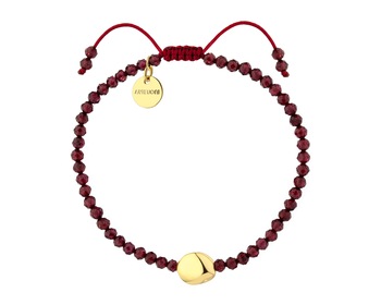 Gold-Plated Brass Bracelet with Garnet
