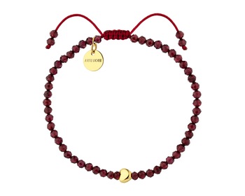 Gold-Plated Brass Bracelet with Garnet