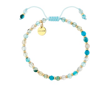 Gold-Plated Brass Bracelet with Agate