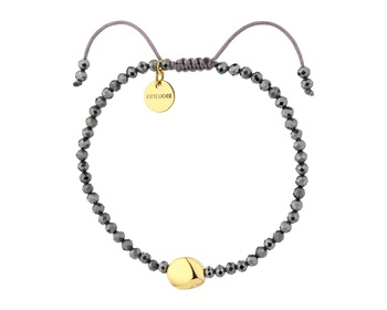 Gold-Plated Brass Bracelet with Gemstone