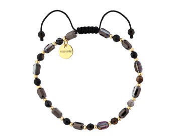 Gold-Plated Brass Bracelet with Agate