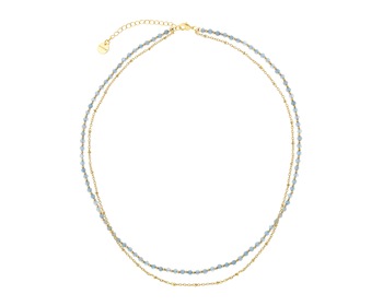 Gold-Plated Brass Necklace with Agate