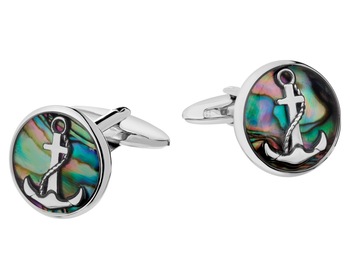 Stainless Steel Cufflink with Shell