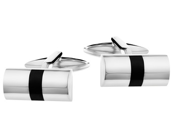 Stainless Steel Cufflink with Onyx