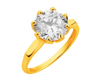 8ct Yellow Gold Ring with Cubic Zirconia
